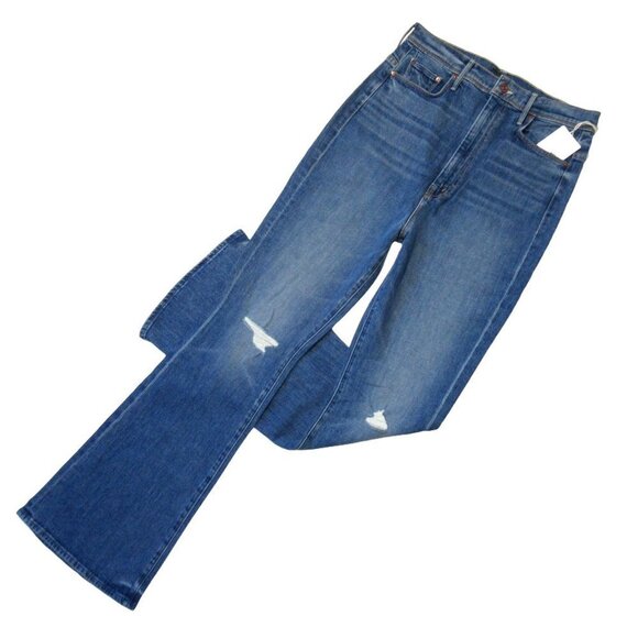 NWT Mother Tippy Top Cruiser Sneak in Globe Trotter High Rise Flare Jeans 26